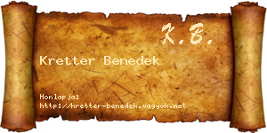 Kretter Benedek névjegykártya