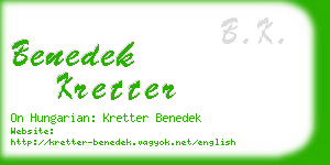 benedek kretter business card